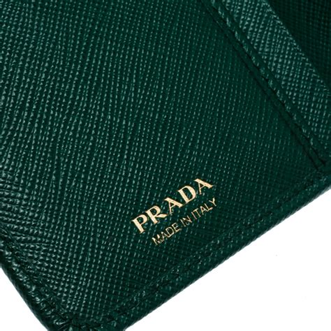 dark green prada wallet|prada saffiano wallet price.